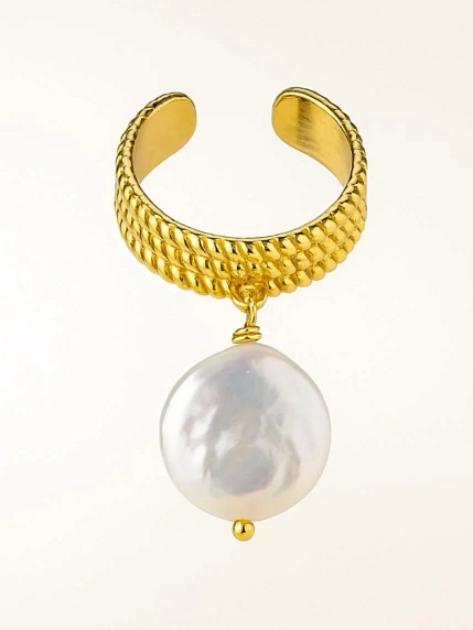 Кольцо с подвеской из барочного жемчуга не замкнутые «Old Money», фото 1.