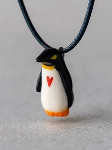 Подвеска ручной работы Боттери керамика «‎Пингвин»‎, керамика