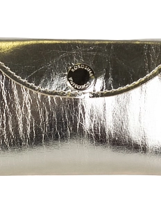 Cкладной кошелек-визитница ручной работы, Kokosina bags, натуральная кожа, золотой