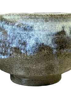 Стакан ручной работы синий с разводами, керамика, 400 мл