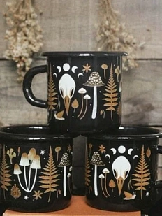 Кружка эмалированная «Ведьмина», чёрная, 400 мл