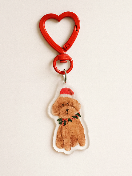 Брелок «Новогодний пудель», 4 см, фото 2.