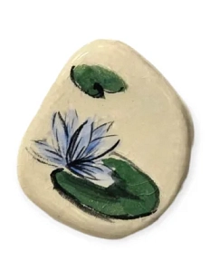 Брошь ручной работы Верба керамика «Кувшинка», керамика
