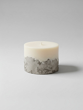 Интерьерная свеча на бетонном основании, белая, 7,5 см