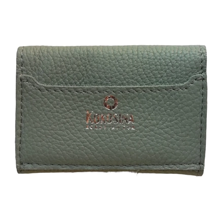 Cкладной кошелек-визитница ручной работы, Kokosina bags, натуральная кожа, зелёный, фото 2.