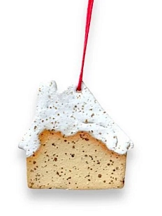 Ёлочная игрушка ручной работы «Печенье», бежевая, 5 см