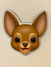 3D Стикер на телефон с собакой, чихуахуа, объёмный