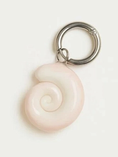 Моносерьга «Ракушка», полимерная глина, розовая
