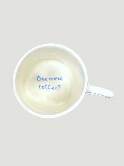Кружка ручной работы Йеллоускуп «One more coffee?», керамика, 250 мл, фото 2.