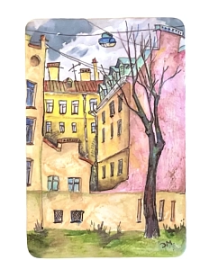 Магнит Elizabeth Madar «Дворы Петербурга», желтый