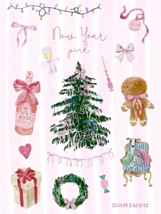 Стикерпак DARI DARI на Новый год «New Year pink», А5