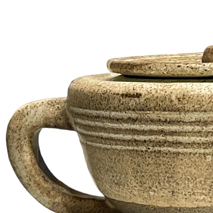 Заварочный чайник ручной работы, бежевый, керамика, 150 мл, фото 2.