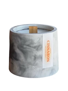 Соевая свеча в гипсовом стакане «Булочка с корицей», 120 мл