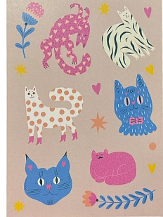 Открытка Валя Карнавалова «Котики», бежевая, односторонняя, А6