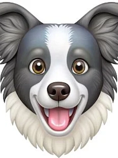 3D Стикер на телефон с собакой, бордер-колли, объёмный