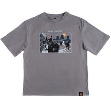 Оверсайз футболка Barking Store «Think positive», XL муж., серый