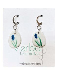 Серьги «Гиацинт», керамика, белые