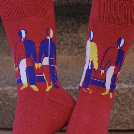 Носки «Спортсмены», р-р 42-46, красные, фото 3.