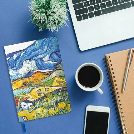 Блокнот «Van Gogh» в клетку, А5, 80 листов, зелёный, фото 7.
