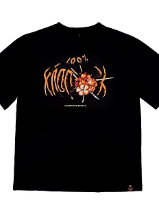 Футболка Barking store «100% Хлопок», M, черно-оранжевый