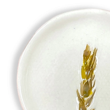 Блюдце для украшений ручной работы Чашки и поцелуи «Колосок», полуфарфор, 7 см, фото 3.