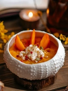 Глубокая тарелка морской ёж ручной работы VELES «Звезда Элендиля», фарфор, 750 мл