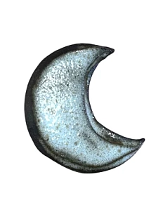 Брошь ручной работы Корсак «Полумесяц», коричневая с белым, керамика