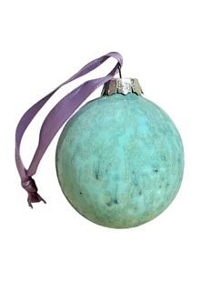 Ёлочный шар ручной работы, бирюзовый, 5 см