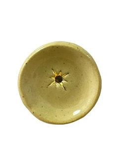 Мини-тарелка ручной работы Ладан керамика «Звезда», бежевая, полуфарфор, 5 см