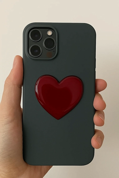 3D Стикер на телефон «Винное сердечко», объёмный, фото 2.