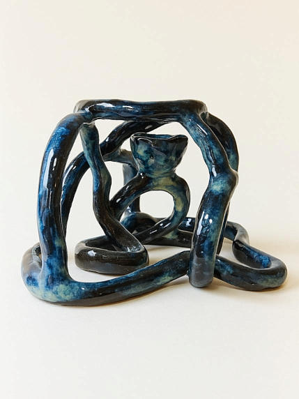 Подсвечник «Синий абстрактный», керамика, фото 3.