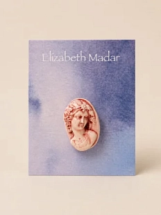 Брошь ручной работы Elizabeth Madar Камея, розовая, керамика