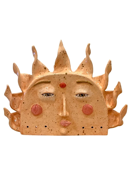 Подсвечник РиРи керамика «Солнце», бежевый, керамика, фото 1.