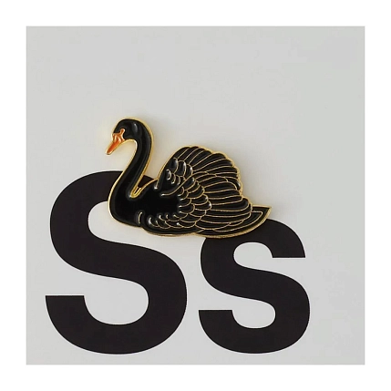 Металлический значок Heart of Moscow «Чёрный лебедь» серия Зоопарк, фото 1.