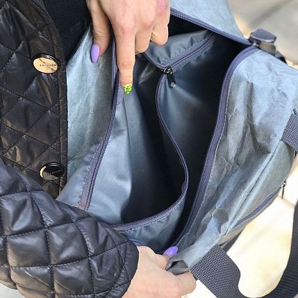 Сумка Ranzel Bags «Hunty Gray»,  тайвек, серая, фото 5.