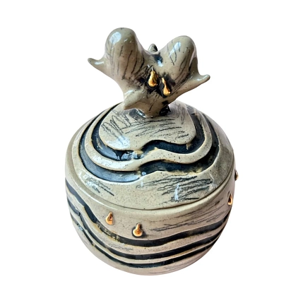 Шкатулка ручной работы Барыня «Доверяю», ювелирная смола, 10 см, фото 2.