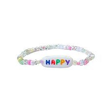 Браслет ручной работы из бисера «Happy»