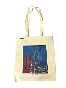 Сумка шоппер с дворами Петербурга «Приморский проспект», белый