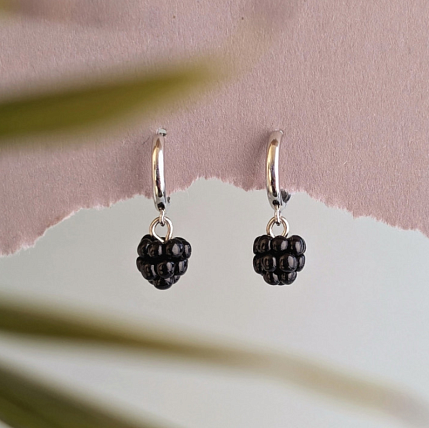 Серьги-конго «Ежевика», полимерная глина, фото 3.