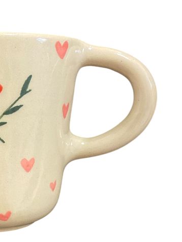 Кружка ручной работы «Цветы и сердечки», керамика, 300 мл, фото 2.