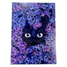 Открытка «Котик в сирени», А6