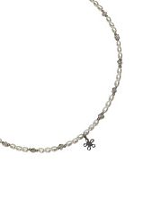 Чокер ручной работы ‭«Crystal» с подвеской-цветочком, белый