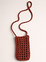 Сумка для телефона вязаная, бордовая, превью фото 1
