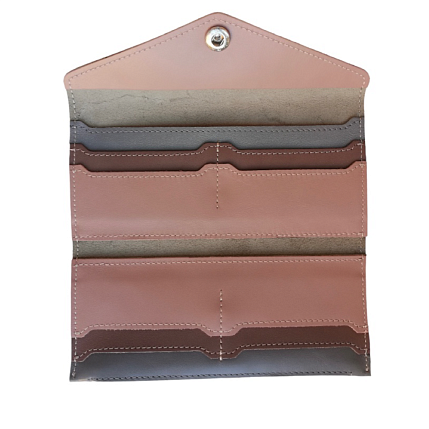 Cкладной кошелёк визитница ручной работы, Kokosina bags, натуральная кожа, хаки, фото 4.