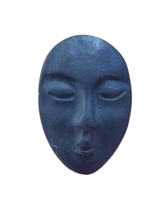 Кольцо ручной работы КерамЕлКа «Лицо», чёрное матовое, фарфор