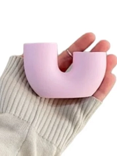 Подсвечник ручной работы однотонный «Рогалик», розовый