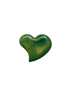 Брошь из керамики КерамЕлКа «Green Heart»