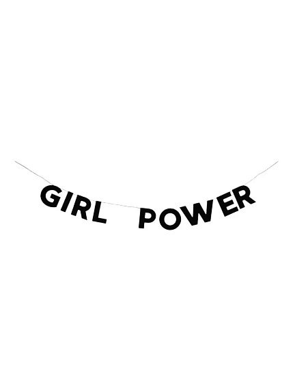 Бумажная гирлянда из букв Tak.sebe.prazdnik «GIRL POWER», чёрная, картон, 240 г/м², фото 1.
