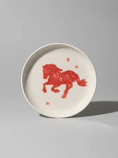 Тарелка ручной работы Йеллоускуп «Бегущая лошадь», керамика, 15 см