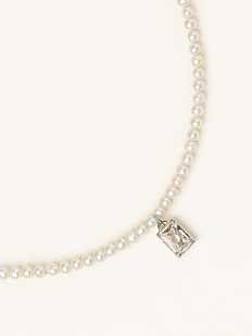 Чокер ручной работы «Base», речной жемчуг, родированная латунь